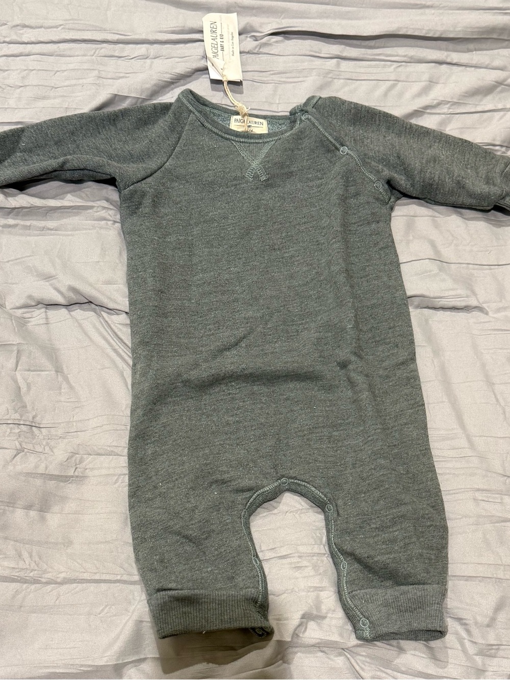PAIGELAUREN Fleece Sweatshirt Raglan Romper